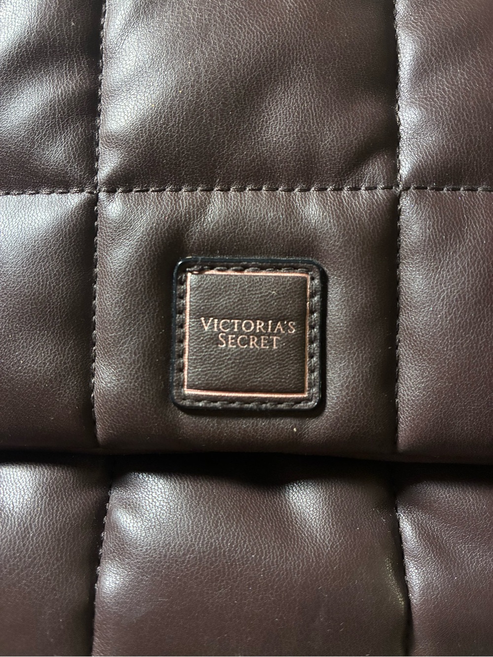 Victoria's Secret Quilted Brown Toiletry Bag